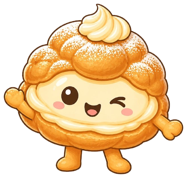 Smiling Maison du Choux pastry mascot